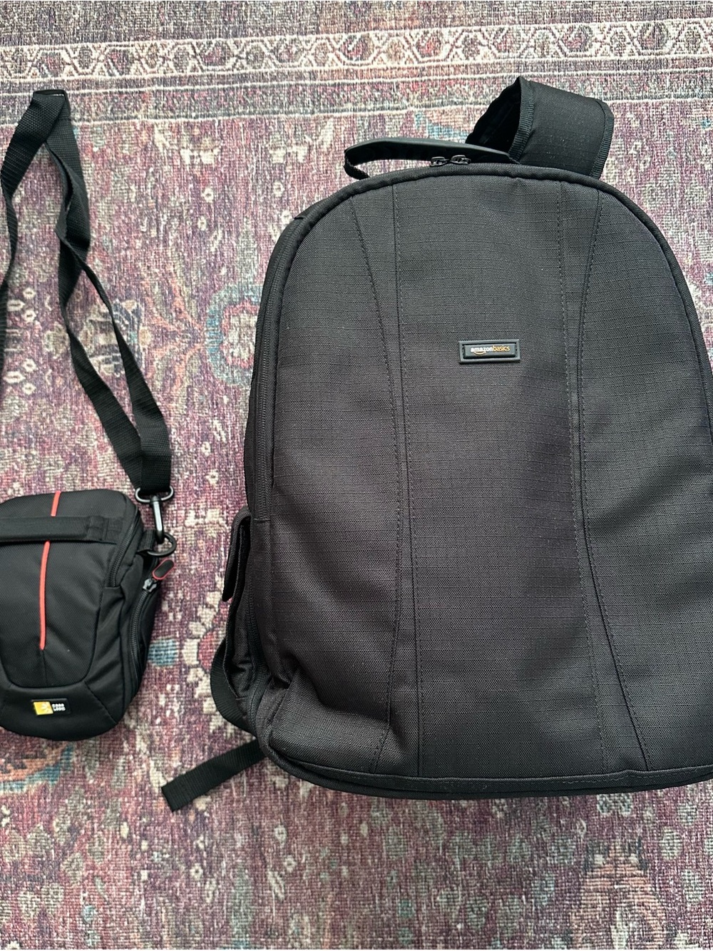 DSLR and Laptop Backpack, Orange (Amazon Basics) & Case Logic DCB-304 Camera Bag